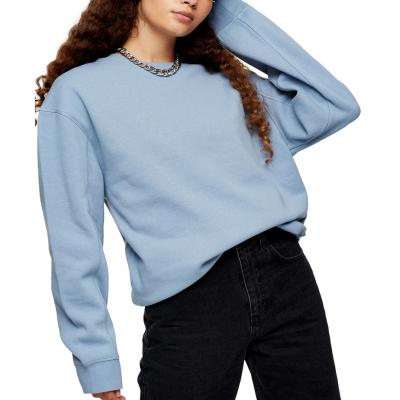 China new fashion anti-wrinkle crewneck soft custom long sleeves white sweatshirt women for sale