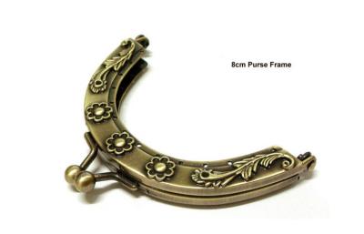 China Metal Clutch Purse Handle Frame For Handbag Nickel-Free Light Golden Color for sale