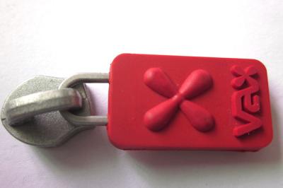 China 8# Nylon Metal Zinc Alloy Zipper Slider  With Red Puller , Various Finishes Rubber for sale