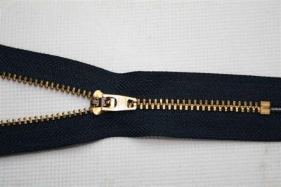 China Antique Brass Teeth Close End Zipper With Semi- auto Lock Slider For Jeans for sale