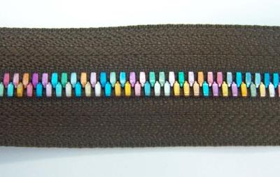 China Plastic Rainbow Teeth Zippers For Handbag Garment , Customized for sale