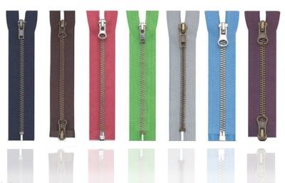 China Anti-brass plated Brass Metal Zipper 8# , eco-friendly OEM available for jean jackt for sale