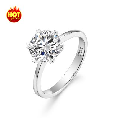 China T1 New Style 2 Carat CZ Engagement Ring Fashion Jewelry CLASSIC Custom 925 Sterling Silver Women's Ring for sale