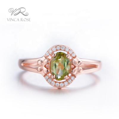 China Custom Crystal Tourmaline Gemstone Ring 925 High Quality Silver Plated Ring Jewelry Unique Design for sale