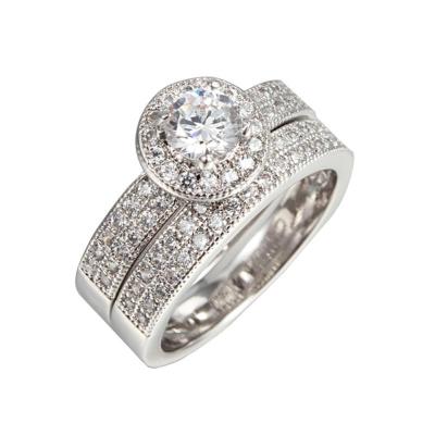 China High Quality 925 Silver Ring Sets Engagement Jewelry for sale