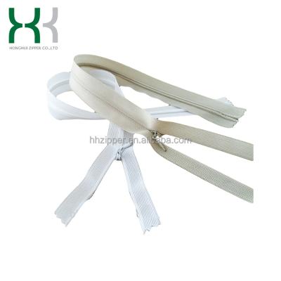 China Wholesale Invisible Zipper 3# Nylon White Color White Close End With Lace Tape for sale