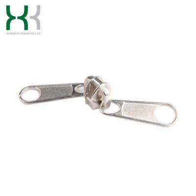 China Other Mode Plating Double Pullers Non Lock Nylon Zipper Slider for sale