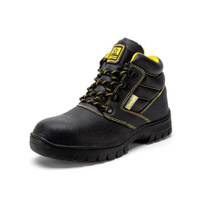 China High quality embossed waterproof construction workers safety shoes anti slip cowhide leather steel toe China factory anti static for sale