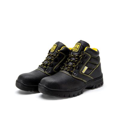 China High quality embossed light steel toe anti-slip cow leather safety shoes from China factory anti-static for sale