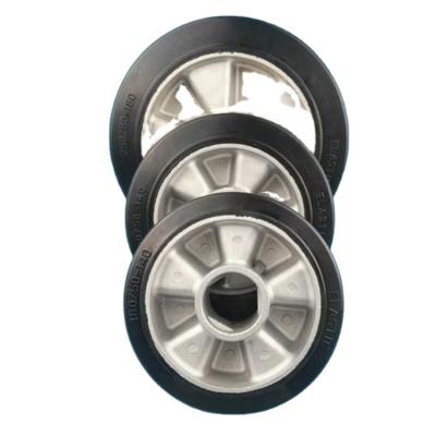 China Other Solid Industrial Trolley Heavy Duty Rubber Wheel 250mm To 100mm 125mm 150mm 200mm for sale