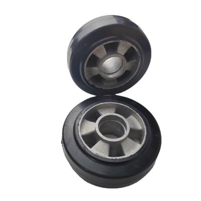 China Other 75mm 100mm Natural Rubber Industrial 125mm High Elastic Solid Heavy Duty Wheel for sale