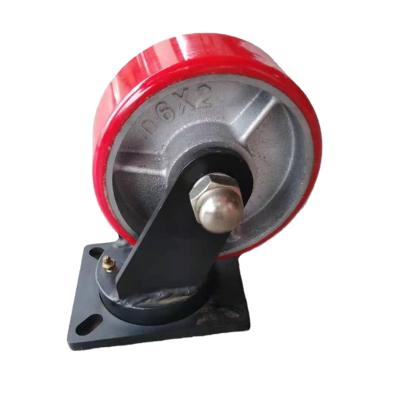 China swivel & Rigid Load Capacity 800kgs 6x2inch Super Heavy Duty Polyurethane Caster Wheel for sale