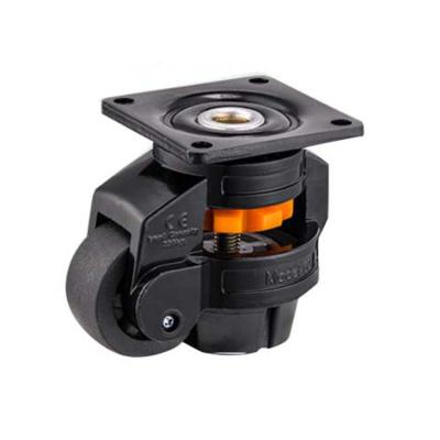 China PIVOT GD40F GD60F GD80F GD100F Black Leveling Foot Nylon Master Retractable Caster Wheel for sale