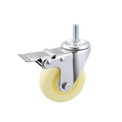 China swivel & Rigid Industrial Caster 3inch 4inch 5inch Threaded Stem Nylon Caster Wheel for sale