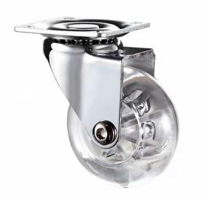 China swivel & Transparent Brake 50mm PU Furniture Caster Wheel for sale