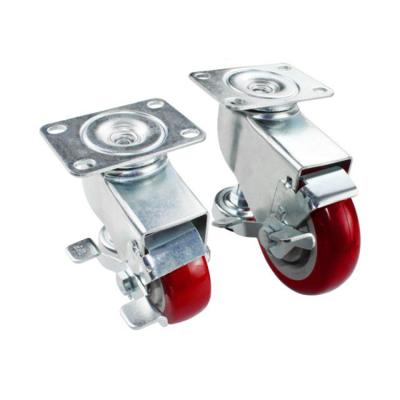 China swivel & Rigid Red 3inch PVC Leveling Industrial Workbench Caster for sale