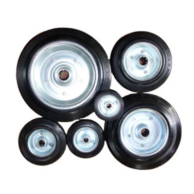 China Rigid & swivel & Industrial 250mm Trolley Caster Solid Rubber Wheel With Brake 75mm 100mm 125mm 150mm 200mm for sale