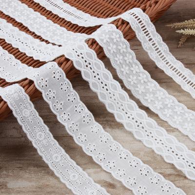 China Sustainable Custom Sewing Lace Embroidery High Quality Water Soluble White Milk Silk Lace Trim for sale