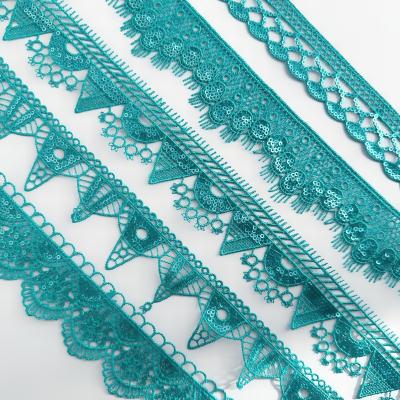 China 2023 Sustainable Importers Manufacturers Color Geometric Graphic Lace Sequin Off To Decorate Lace Trim for sale