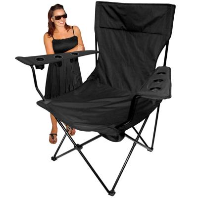 China Folding Easy-Carry Heavy Duty Camping Chairs with Carry Bag, Foldable Tailgate Chair with Cup Holder for sale