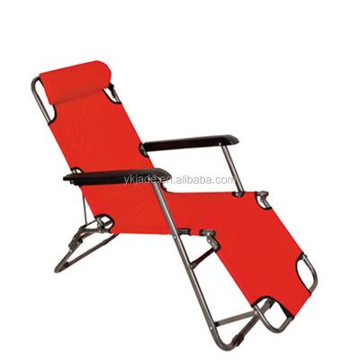 China Modern Metal Folding Chair Recliner Weightless Garden Chair Webbed Convertible Lounge for sale