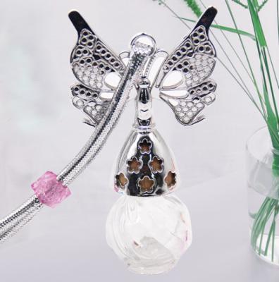 China Personal Care Car Perfume Bottles Butterfly Shape Cap With Ball Bottles for sale