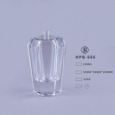 China New Design 100ml Private Label Hexagon Glass Perfume Bottles Lantern Shape Glass Bottles for sale