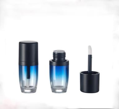 China Blue Color Lip Gloss Cosmetic Tube Packaging Color Tubes With Black Top for sale