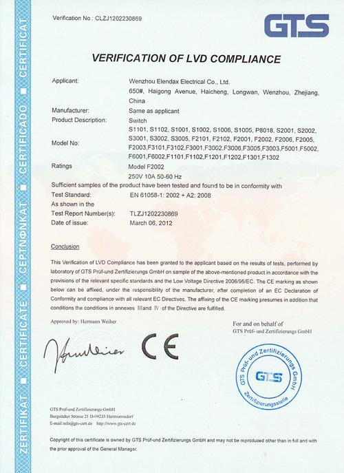 CE - Wenzhou Elendax Electrical Co., Ltd.