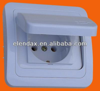 China Europe Commercial Style Recessed Waterproof Wall Outlet Outlet With Ground (F2510) for sale