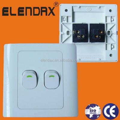 China Two Gang One Way Wall Switch Recessed Light Switch (F1102) 86*86mm for sale