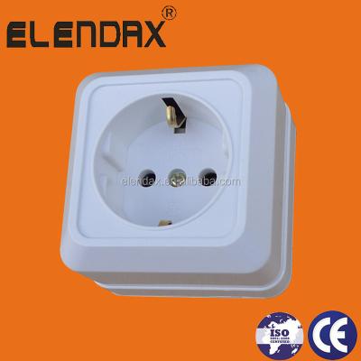 China S1010 Commercial European Style Surface Mounted Schuko Socket Outlet 2 Pin Electrical Sockets Switches for sale