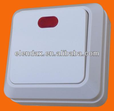 China Europe style surface mount wall switch with led indicator lamp switch (S1101) 69*69*30mm for sale