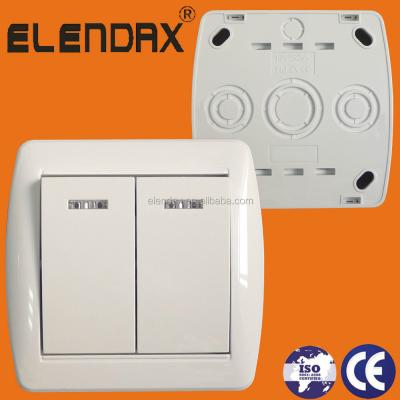 China Europe Surface Mounting Two Way Strip 1 Wall Switch With Indicator (S8102) 69*69*30mm for sale