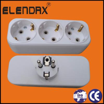 China Europe Style 2 Pin AC Power Adapter With P8813 Earth Plug Adapter for sale