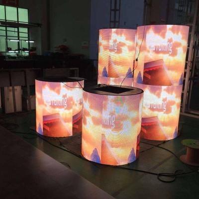 China exhibition & Events & Mall & soft decoration and fairs LED screen exhibition panel P3 pantalla De led flexible module for sale