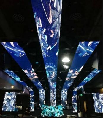 China Indoor mall; hotel ; step ; exposure ; the new fashionable indoor sky screen ceiling etc. led huge curtain wall flexible display P4mm for hotel and restaurant for sale