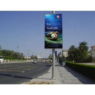 China Outdoor advertising double sided control 4g street pole led display advertising lamp screen with wholesale price for sale