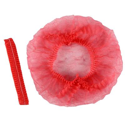 China Disposable Non-Woven Hat Single Elastic Elasticated Clip Around Crowd Hat Double Head Cover Hair Net Surgical Cap for sale