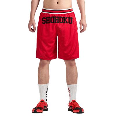 China Fashion Antibacterial Custom Personal Logo OEM Mesh Basketball Shorts Breathable Cropped Fit Size Plus Size Mens Shorts for sale