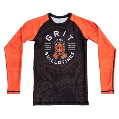 China OEM comfortable logo print sublimation sportswear rash guard boxing surf boxing surfing long sleeve for sale