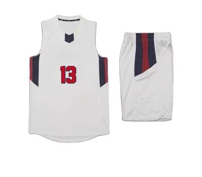 China New Team Basketball Tank Tops Shorts Sublimation Antibacterial Wholesale Blank Sportswear To Print Design Your Own Basketball Uniform for sale