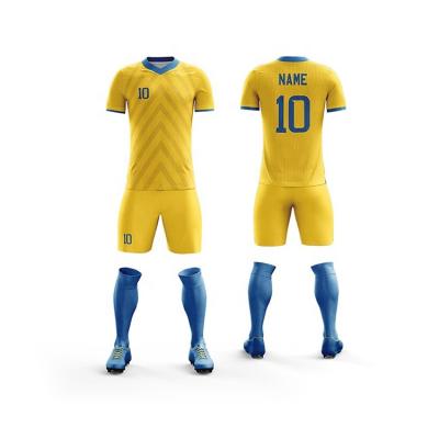 China Shirts & Tops Popular Hot Selling Latest Design Team Uniform Retro Soccer Jerseys 2022 Custom Sublimated Full Printing Football Wear Shirts Team Name for sale