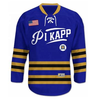 China Shirts & Leading The Latest Design 2020 Professional Laced Collar Ice Hockey Jersey for sale