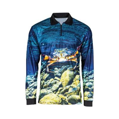 China Custom Polyester Anti-UV Unique Durable Full Sublimation Zippered Fishing Tank Tops for sale