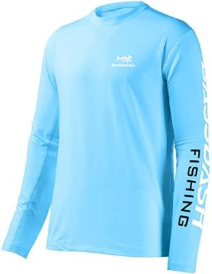 China Custom Made Long Sleeve T-shirt Antibacterial Mesh Breathable Performance Fishing Shirt Logo Sun Protection Upf 50+ For Men for sale