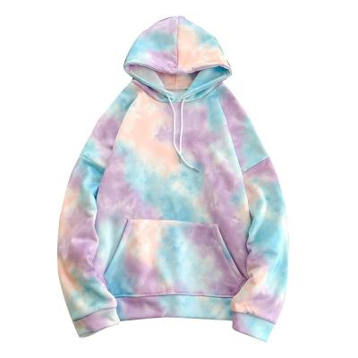 China 2021 winter wholesale cheap QUICK DRY street style dye tying plain custom logo pullover oversized unisex hoodies white for sale