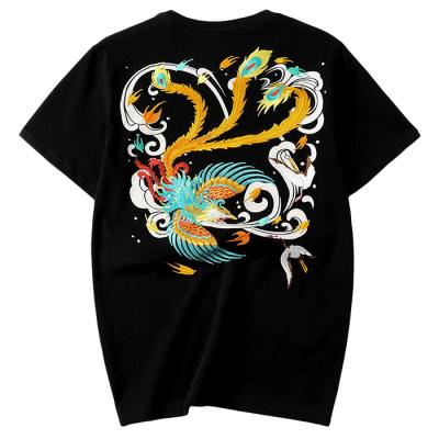 China New Fashion QUICK DRY Embroidered Short Stretch Men's Colorful T-shirt Lucky Bird Cotton Sleeve T-shirt for sale