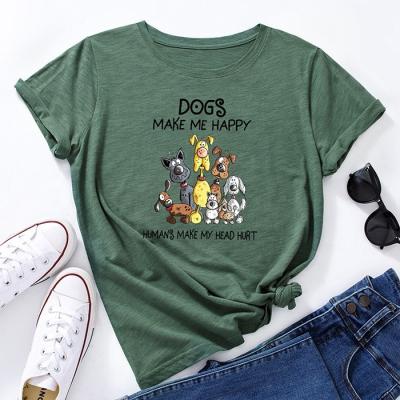 China Wholesale Premium QUICK DRY Casual Women's T-shirt T-shirt Cartoon Dog Custom Print Plus Size Women's T-shirts for sale