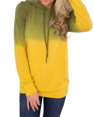 China Custom Gradient Hoodie QUICK DRY Women's Lace Pocket Sweatshirt Wholesale Women's Hoodie for sale